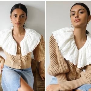 Sea Melanie Cable Cropped Cardigan Sweater S
